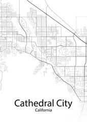 Fototapeta na wymiar Cathedral City California minimalist map