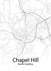 Fototapeta na wymiar Chapel Hill North Carolina minimalist map