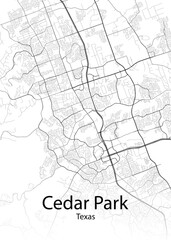 Cedar Park Texas minimalist map