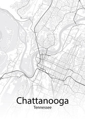 Chattanooga Tennessee minimalist map