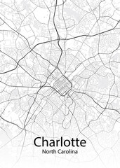 Charlotte North Carolina minimalist map
