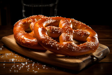 Freshly baked pretzels, backery, german brezel, pretzel