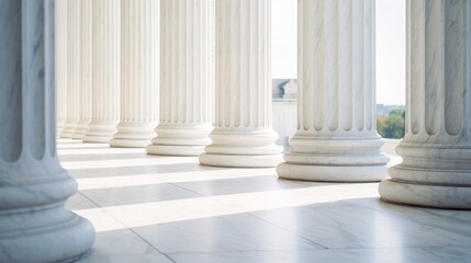 Elegant marble columns. Architectural columns - obrazy, fototapety, plakaty