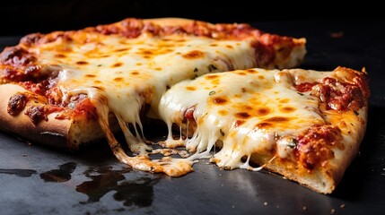 fresh baked italian pizza with tomato and cheese, rustic style