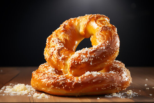 Freshly baked pretzels, backery, german brezel, pretzel