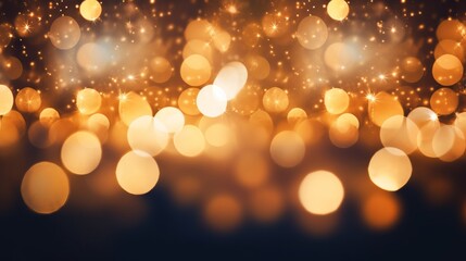 Fototapeta premium Christmas lights with blurred background. Festive bokeh with text space