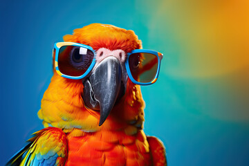 Colorful Parrot with Sunglasses: The Stylish Avian Accessory Trend