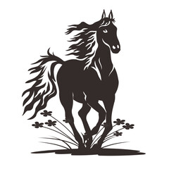 racehorse silhouette vector style with transparent background for logos and others