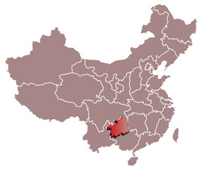 CHINA GUIZHOU map CHINA 3d map