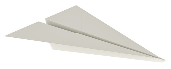 Paper Plane, 3D rendering isolated on transparent background