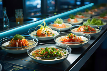 Futuristic fusion dishes. kitchen tech