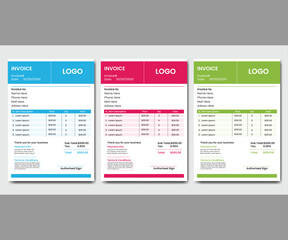 Vector invoice template design for your business