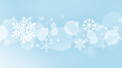 Fototapeta na wymiar Winter wonderland snowflakes background.