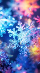 Beautiful, delicate iridescent snowflakes.