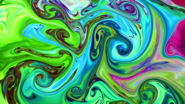 The swirled paints form colorful curved layers. This clip can be used as background for different kinds of projects such as advertisements, presentations, reports, music videos, websites, mobile apps,