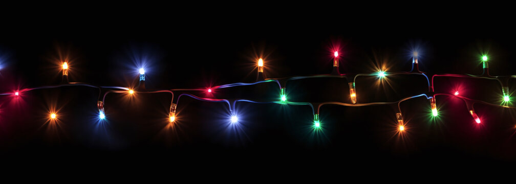 Christmas Lights Strand Horizontal Long Spread Out Orientation