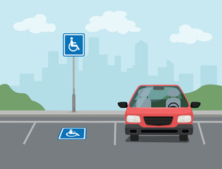 Car parking lot reserved for handicapped driver or disabled people © Tenstudio