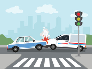 Two crash traffic accident on the road