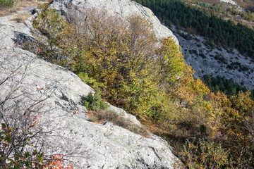 Autumn view of ancient sanctuary Belintash, Bulgaria