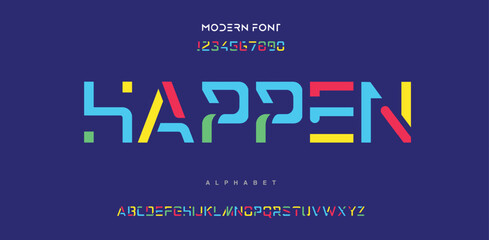 Modern Bold Font Sport Alphabet. Typography urban style fonts for technology, digital, movie logo design. vector illustration