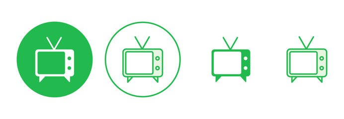 Tv icon set. television icon vector