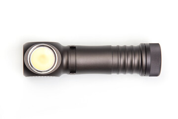 flashlight on a white background. item for camping and household life.