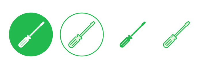 Screwdriver icon set. tools icon vector