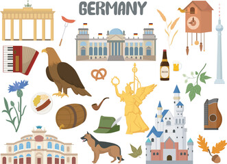 Set of Germany famous landmarks
