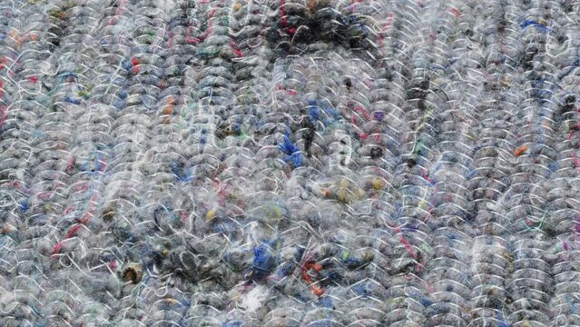Knitted warm grey mattress sweater or scarf macro close up texture, Cozy warm composition of Wool fabric texture close up, Comfortable style cloth cotton.