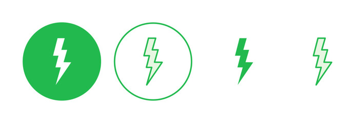 Lightning icon set. electric icon vector. power icon. energy sign