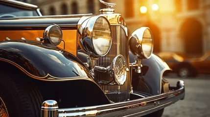 Photo sur Plexiglas Voitures anciennes vintage car headlight