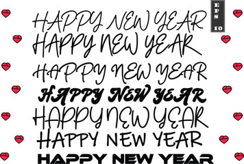 Explore our high-quality Happy New Year design set in vector format. Download now for an elevated content experience. Highly recommended for creating impactful visuals.