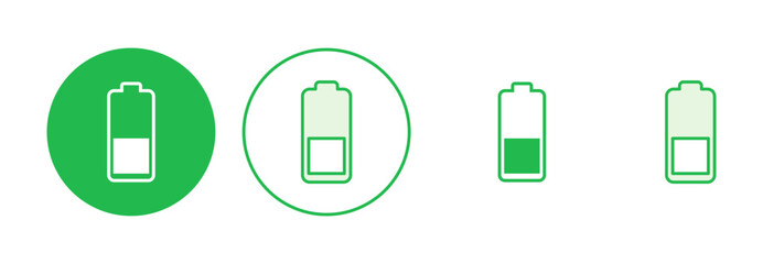 Battery icon set. battery charge level. battery charging icon