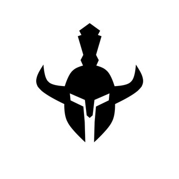 Warrior knight hero helm armor rpg game icon vector symbol logo.