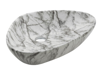 marble textured faucet on white background
