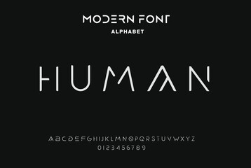 Modern minimal abstract alphabet fonts. Typography technology, electronic, movie, digital, music, future, logo creative font. vector illustration.