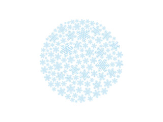 フラットな雪の結晶丸：水色