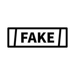 Fake Stamp In Black Line Rectangle Shape For Information
