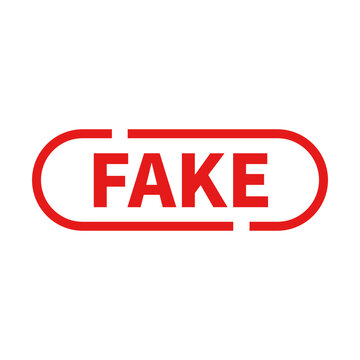 Fake Stamp In Red Rounded Rectangle Line Shape For Information
