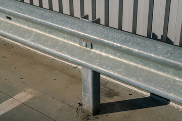 detail of the guard rail, anti-corrosion galvanized material. constructive detail. galvanized steel...