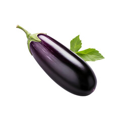 Aubergine or eggplant isolated on transparent and white background