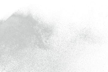 Photo image of falling down snow, heavy big small size snows. Freeze shot on black background isolated overlay. Fluffy White snowflakes splash cloud in mid air. Real Snow throwing