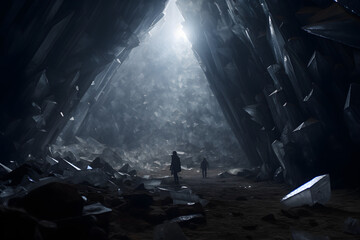 diamon cave, crystal cave, magical cave, diamonds