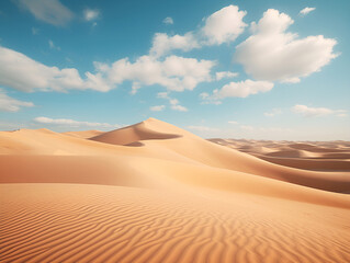 Fototapeta na wymiar vast desert with sand dunes