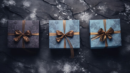 beautiful gift box with ribbons generative ai