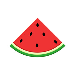 Triangular slices of fresh watermelon fruit flat illustration