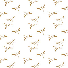 Brown dragonfly pattern seamless in vintage style - obrazy, fototapety, plakaty