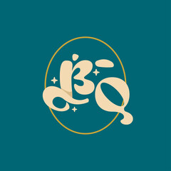 letter BQ Elegant wedding alphabet. Typography luxury classic lettering serif fonts decorative logo vintage retro concept.