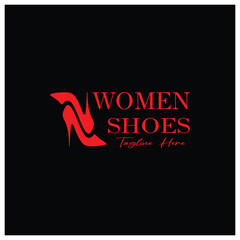 Logo for women's high heel shoes that is elegant and luxurious and feminine. Logo for business, women's shoe shop, fashion, shoe company, beauty.