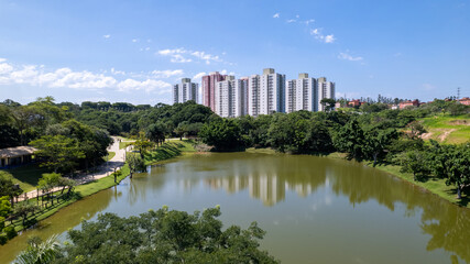 Aerial view of Engordadouro Park in the city of Jundiai, Sao Paulo, Brazil.